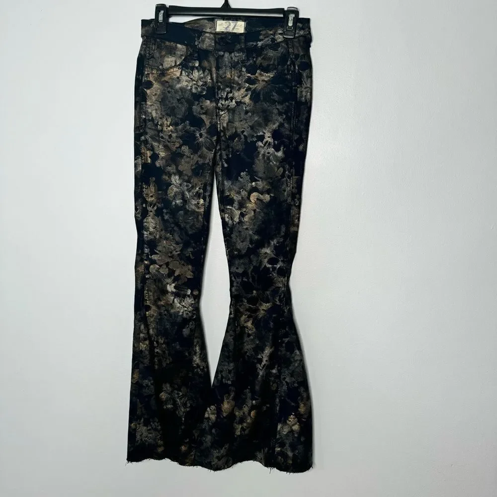 Free People Inferno Flare Bronze Combo Abstract Floral Size 27 - Picture 5 of 11